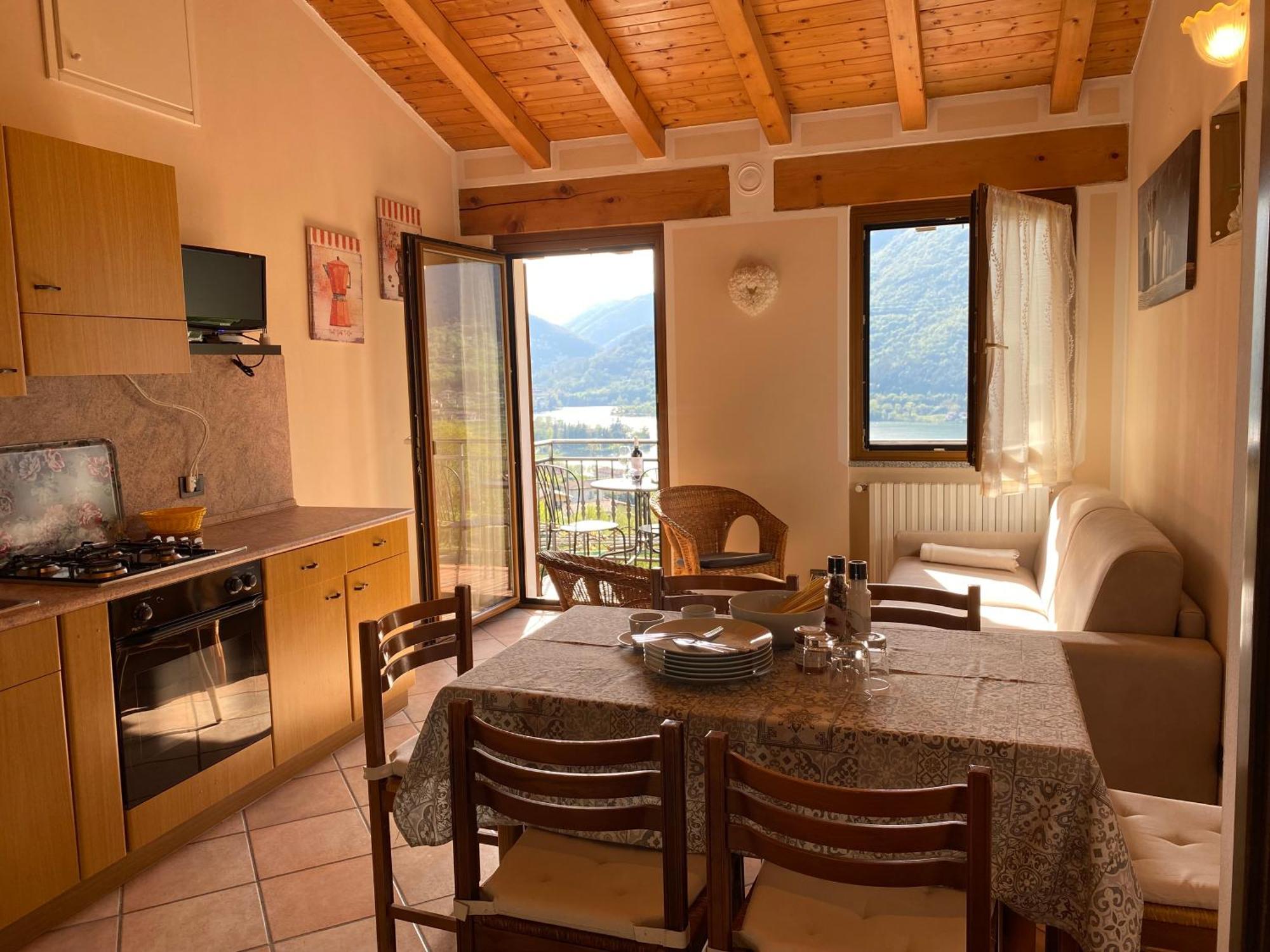 Casa Carla, Bis 4 Personen, Garten, Balkon Mit Blick Auf Den See Und Die Berge Crone Exteriör bild